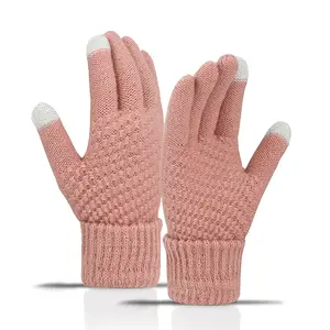 Winter Gloves for Women Cold Weather, Womens Warm Fleece Lined Knit Gloves Winter Touchscreen Texting Gloves
