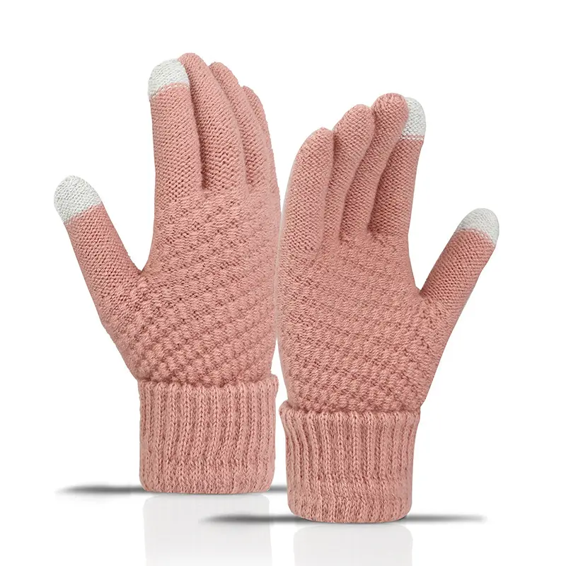 Winter Gloves for Women Cold Weather, Womens Warm Fleece Lined Knit Gloves Winter Touchscreen Texting Gloves