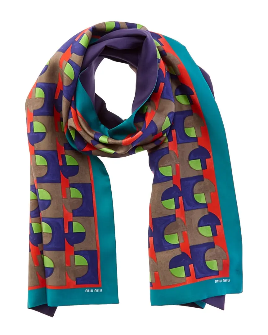 Miu Miu Logo Silk Scarf