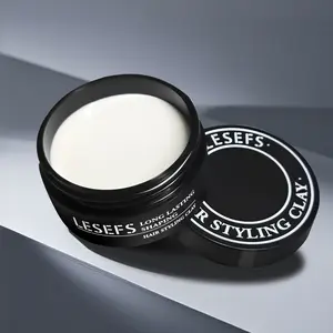 Lesefs Matte Hair Styling Clay for Men - Ultra Firm Hold Natural Look Styling Wax - Thickening Fiber Cream for Volume & Texture - Works as Pomade Paste Putty - Vegan & Paraben Free - 60g