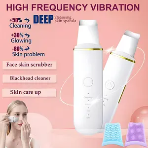 Rechargeable Ultrasonic Skin Scrubber, USB Rechargeable Facial Cleaner with High-frequency Vibration & Massage, Facial Skin Care Tool for Women, Christmas Gift, Stocking Fillers, New Year Gifts, Winter Gift & TikTokShopSummerTurnUp