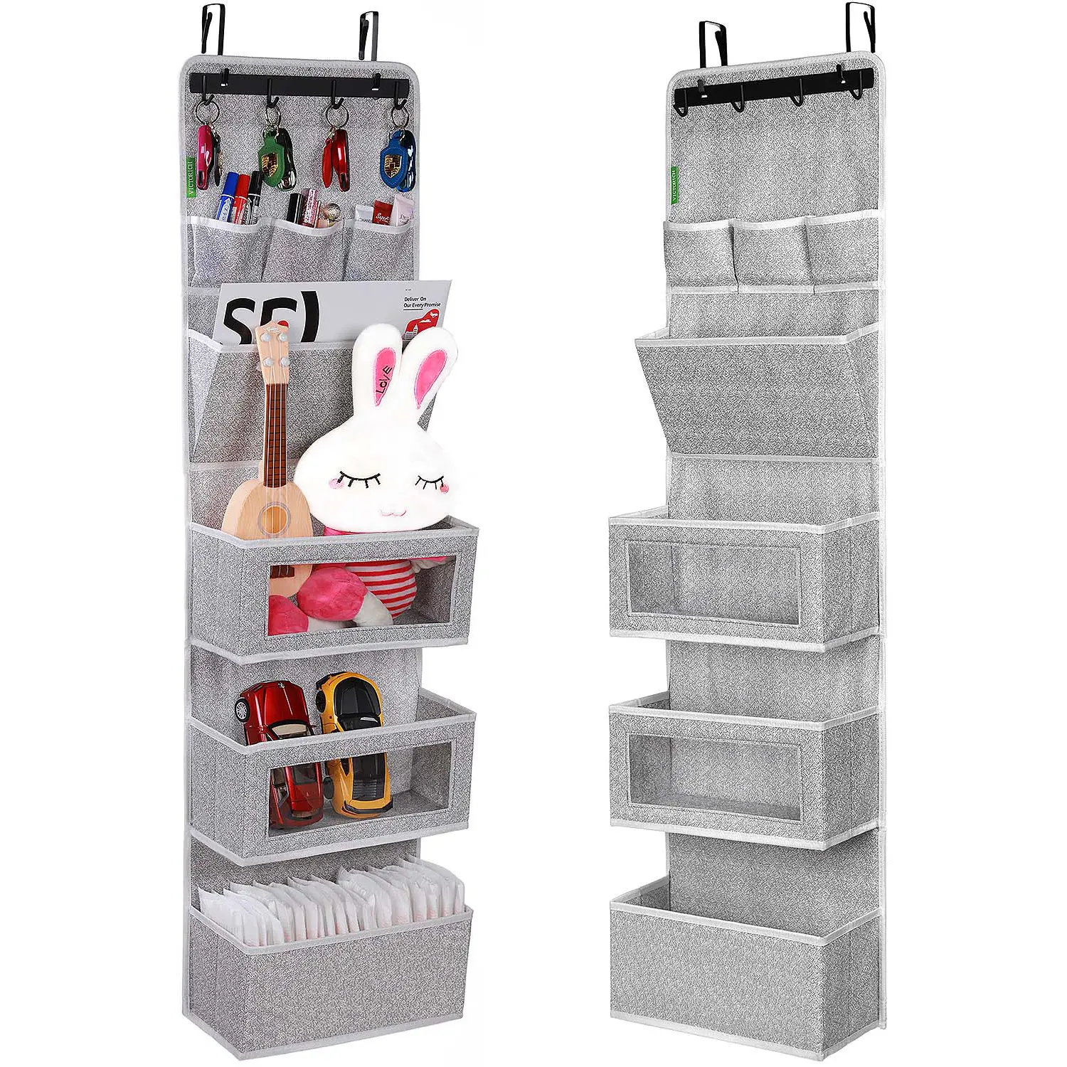 VICTORICH All-IN-ONE Over the Door Organizer with Door Rack, Large Clear Windows, Wall File Organizer & Hanging Organizer for Space Efficiency