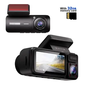 Car Dash Cam with 32GB Memory Card, Wired Front & Interior Dual-Lens HD Dash Camera for Car, With loop recording, G-sensor, Video Dashcam, Automotive Video Recorder, Dashcams for Cars