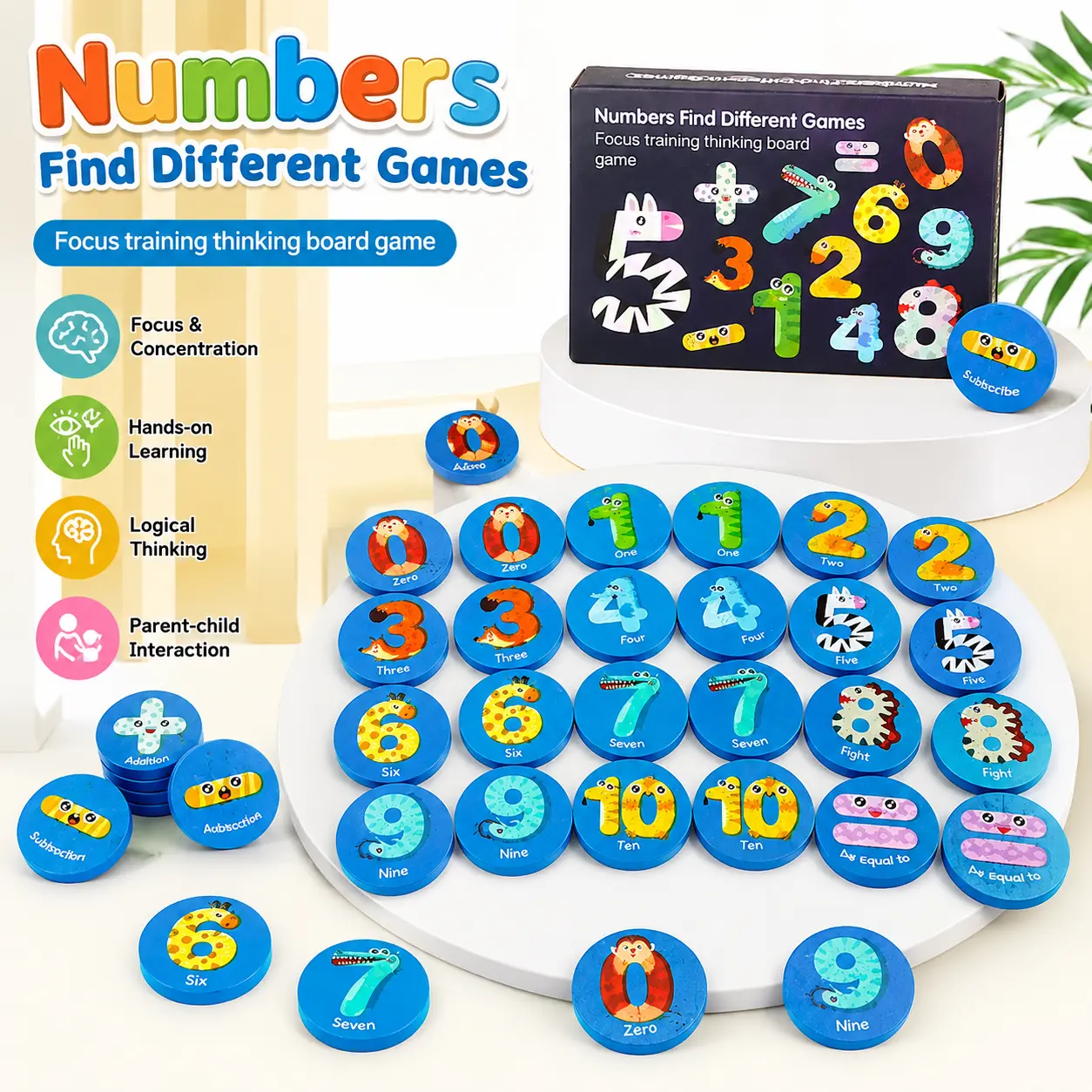 28 PCS Montessori Number Matching Puzzle Game for Kids, Preschool Learning Toy,Educational STEM Toy, Memory Matching Activity, Fine Motor Skills Game, Homeschool Learning Tool, Kindergarten Ready Busy Board, Screen Free Kids Toy