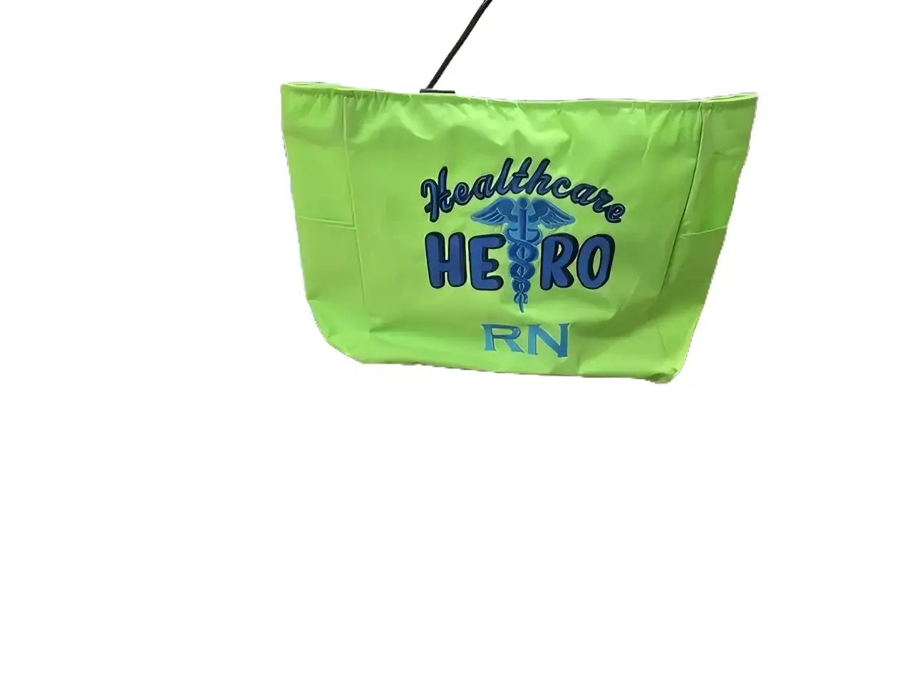 Women's Healthcare Hero RN Casual Tote Bag - Bright Green, Bold Print & Symbol Design, Adjustable Shoulder Strap - Ideal for Nurses