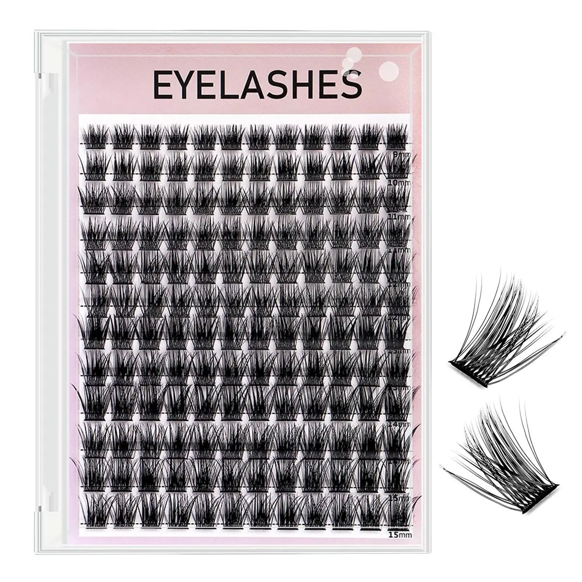 Natural False Eyelashes for Lash Extensions, 1 Box/12 Rows Fluffy Curly Thick Faux Cluster Lash for Eyelashes Extensions, Portable Makeup Tool for Women Girls, Valentine's Day Gift