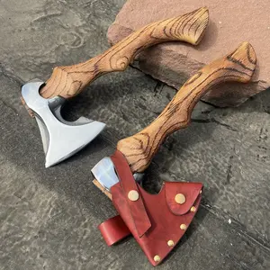 1pc 65 Manganese Steel Foraged Outdoor Camping Axe, Ergonomic Design, Ideal for Chopping Firewood, Durable Handmade Axe, Perfect Gift