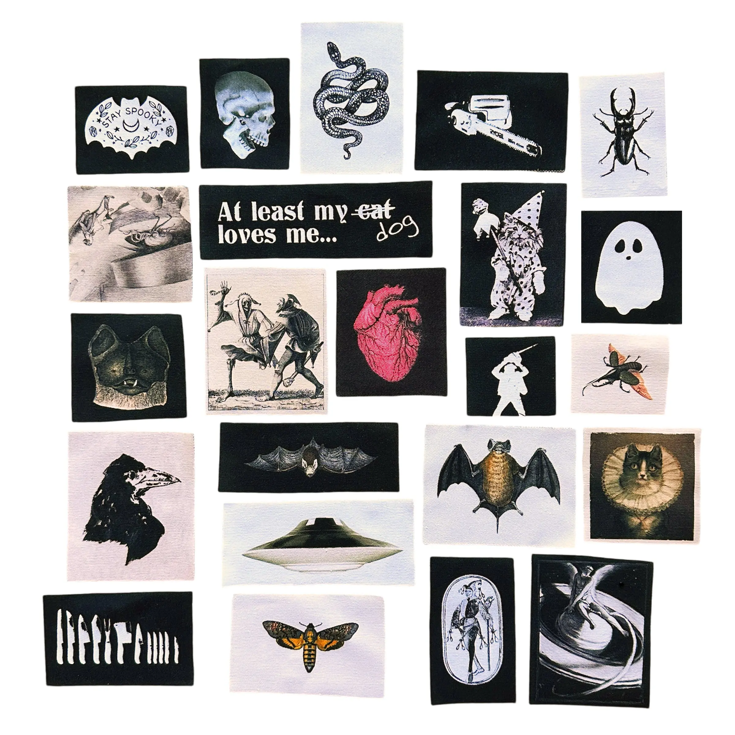 Sew On Fabric Patches. 1 Full Sheet of 23