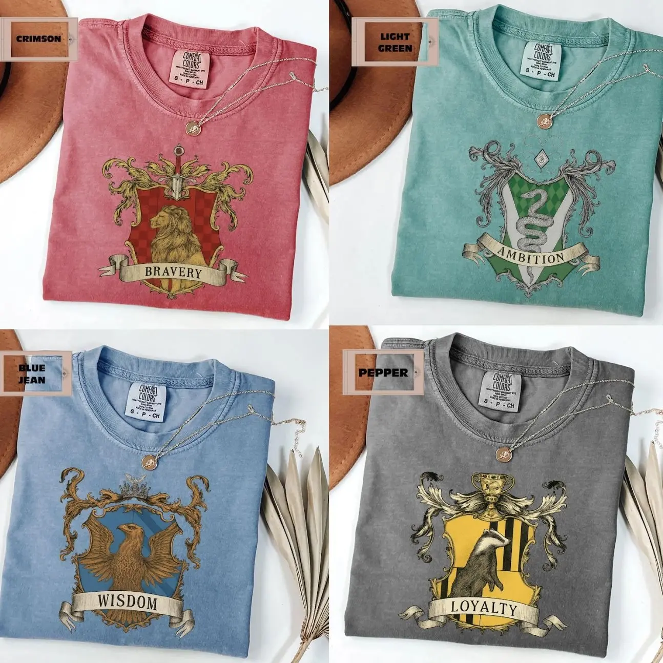 Comfort Colors Wizard House Shirt, Magic School Tee, Vintage Fantasy Graphic Apparel, Bookish Fan Gift For Men Women ECJZ8