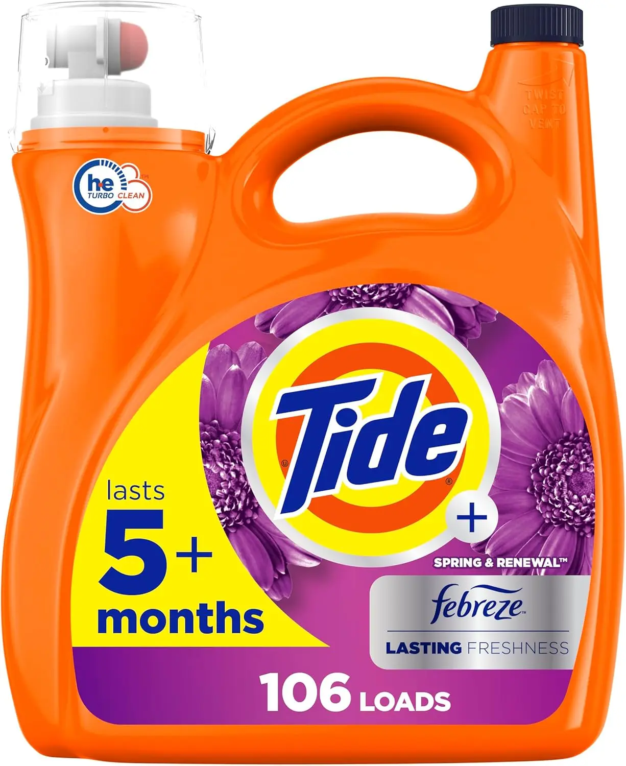 Freshness HE Turbo Clean Liquid Laundry Detergent, HE Compatible, Spring & Renewal Scent, 106 loads, 149 fl oz