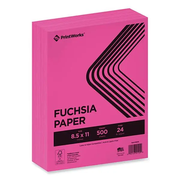 8.5 x 11 in. 24 lbs Color Paper, Fuchsia - Pack of 500
