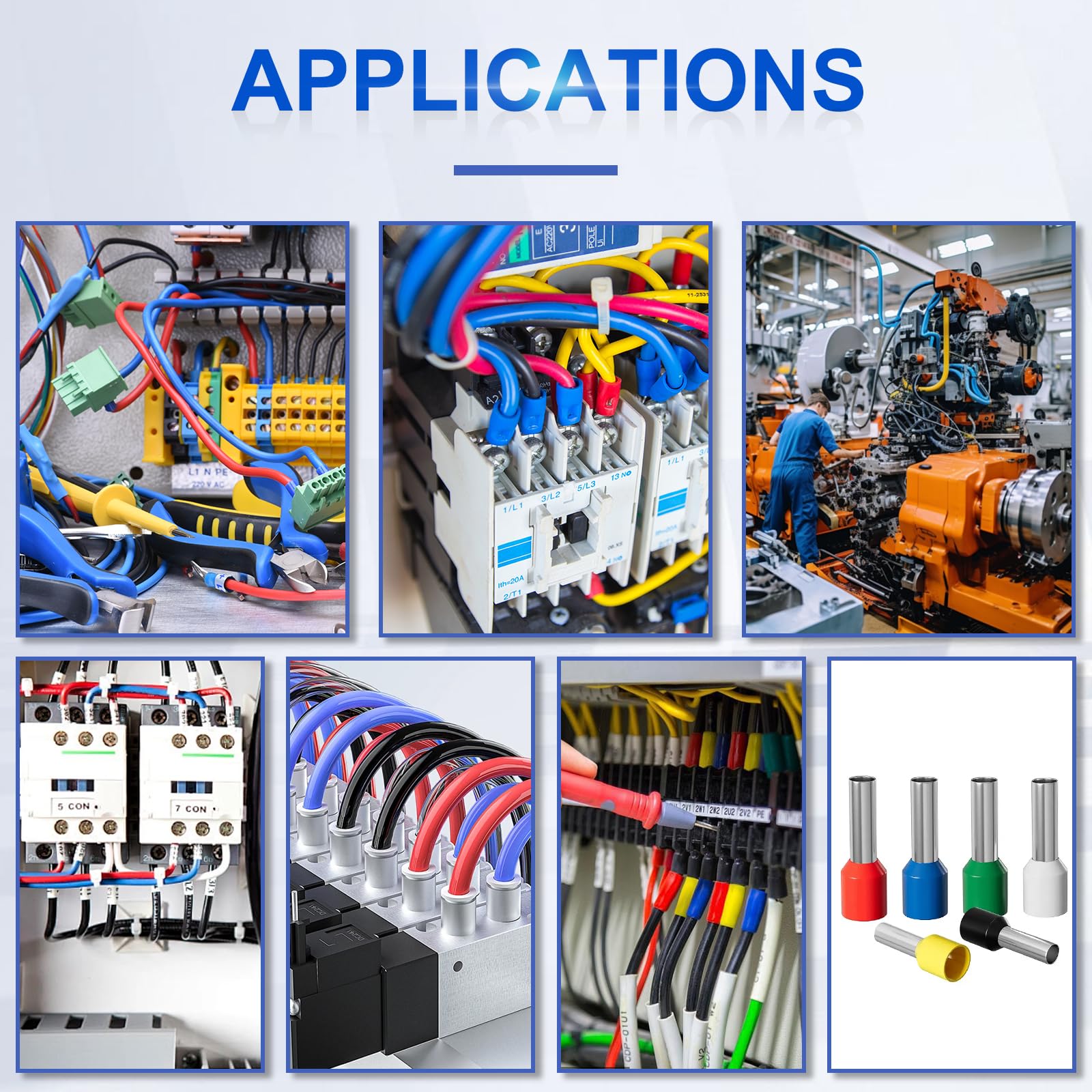 1200 PCS Ferrule Crimping Tool Kit with Hexagonal Ferrule Crimper Insulated Wire End Ferrules Terminals for household circuit
