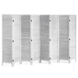 VEVOR Wood Room Divider,  8 Panel Wood Folding Privacy Screen, 66.9 Inches Tall Indoor Louvered Wooden Partition, Portable Decoration Screen, for Room Separation, Home, Office, Restaurant & Bedroom