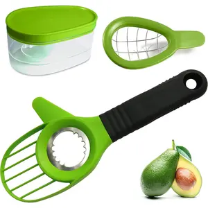 Avocado Slicer 3 Piece Set - Avocado Slicer Tool, Cutter, Knife, Peeler, Pitter, Cuber, Dicer & Avocado Keeper For All Your Avocado Needs
