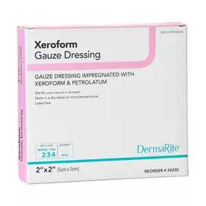 Derma-Rite  Xeroform Gauze Wound Dressing, 2" X 2" [ 25 Pack ]