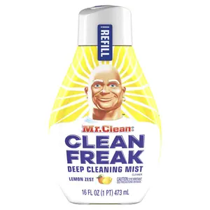 Mr. Clean Household Scented 1000749 16 oz Clean Freak Lemon Liquid Deep Cleaning Mist Refill - Pack of 6, Lemon Zest, Refill Bottle, 16 Fl Oz