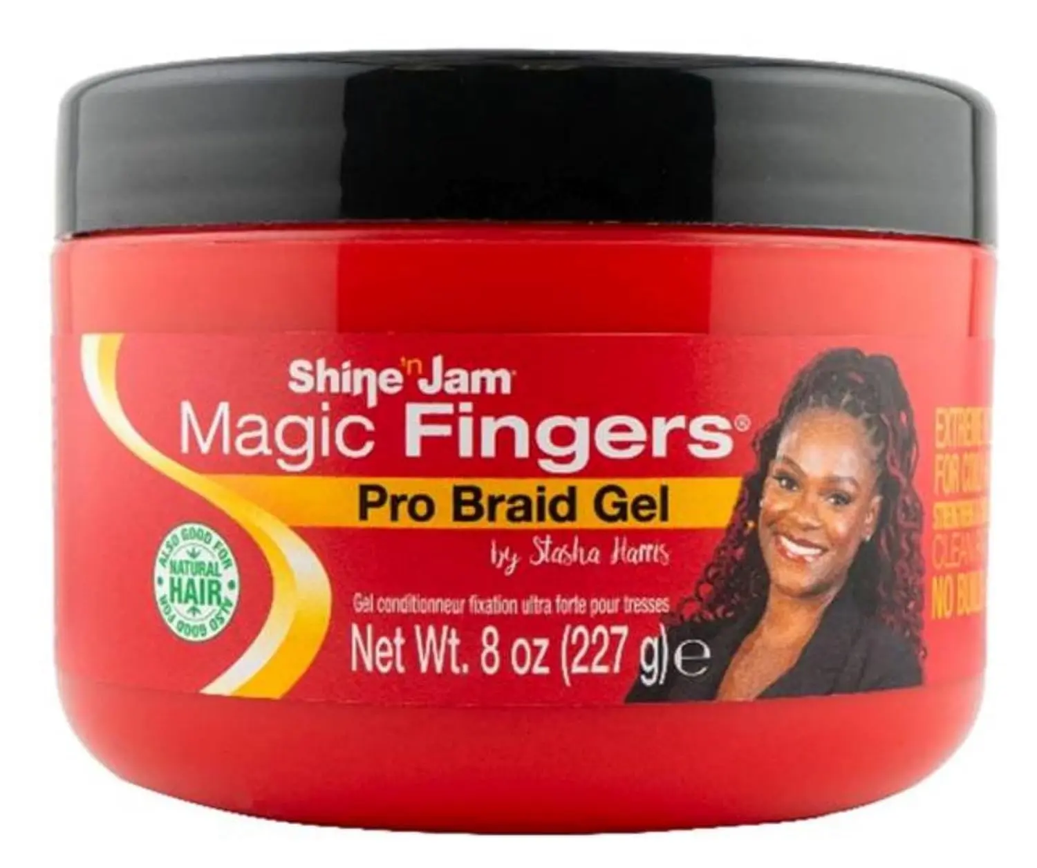 Ampro Shine 'n Jam Magic Fingers Braiding Gel, Extra Firm Hold for Defined Curls and Natural Curls, Lightweight Hair Styler with Glossy Finish, 8 oz, Haircare, Curl Defining Gel