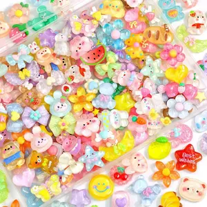 60PCS Slime Charms Cute Jelly Flatback Resin Charms For Slime, Random Kawaii Decoden Charm for Embellishments Phone Junk Case Charm Bulk, Scrapbooking Crafting & DIY Decor (Multicolor)