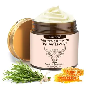 Organic Grass-Fed Beef TallowBalm with Raw Honey & Beeswax - Natural Moisturizer for All-Body Skin Care, Hydrating Formula with Vitamins
