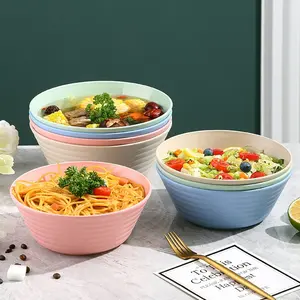 4pcs Multifunctional Thick Plastic Bowls, Kitchen Bowls, Ramen Bowl Set, Soup Bowl, Noodle Bowl, Cereal Bowl, Salad Bowl, Reusable, Microwave and Dishwasher Safe