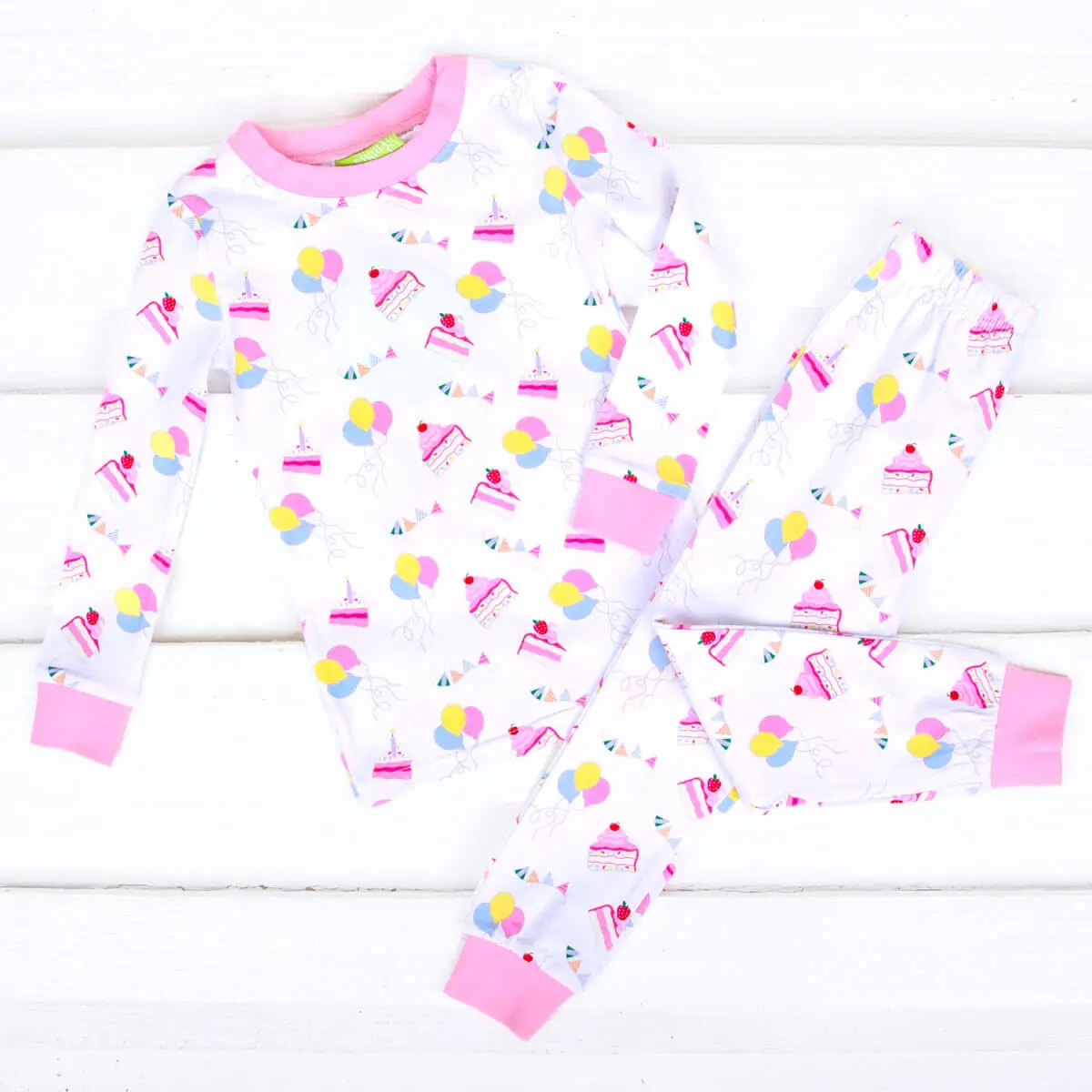 Birthday Cake Pajamas - Soft Knit PJ Set for Girls Birthday Cake Pajamas - Soft Knit PJ Set for Girls