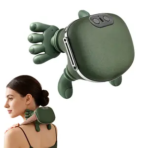 Father's Day Gift 4D Hand Shape Neck Shoulder Back Massager Electric Kneading Massage with Heating Function Vibration Strap for Gaming Session Long Sitting Computer Work Home Office Desk Car Use Body Care Comfort Device for Gamer summerwins portablerelief