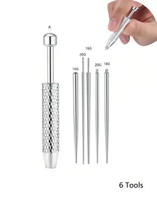 Stainless Steel Piercing Ball Clamping Tool Set - Body Piercing Jewelry Replacement Tool Set, 16G/18G/20G Medical Grade Non-Threaded Piercing Needles and Internal Threaded Piercing Tools, Suitable for Earrings, Nose Rings, Lip Statues, and Other Auxiliary