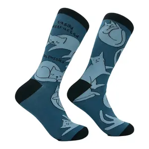 Men's Easily Distracted By Pussies Socks Funny Sarcastic Cats Graphic Novelty Footwear for Men Funny Graphic Socks Comfortable Fitted Spandex Cotton