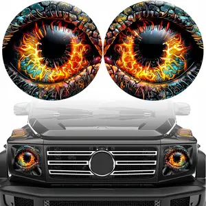 Beast Eyes Headlight Decals Pair, Eyes Decal for Jeep Headlights, Round Headlight Decal,3D Stereo Eyes Headlight Decal Stickers, Funny Decals for Truck Car Body Window Bumper Decoration