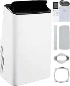 Portable 14000 BTU Cooling Air Conditioner, 3-in-1 A/C Unit with Dehumidifier, Fan and Autoswing, 52dB Quiet Operation, 24H Timer, for 500-700 Sq.Ft Rooms, Window Kit Included, White (Ideal for Bedrooms)