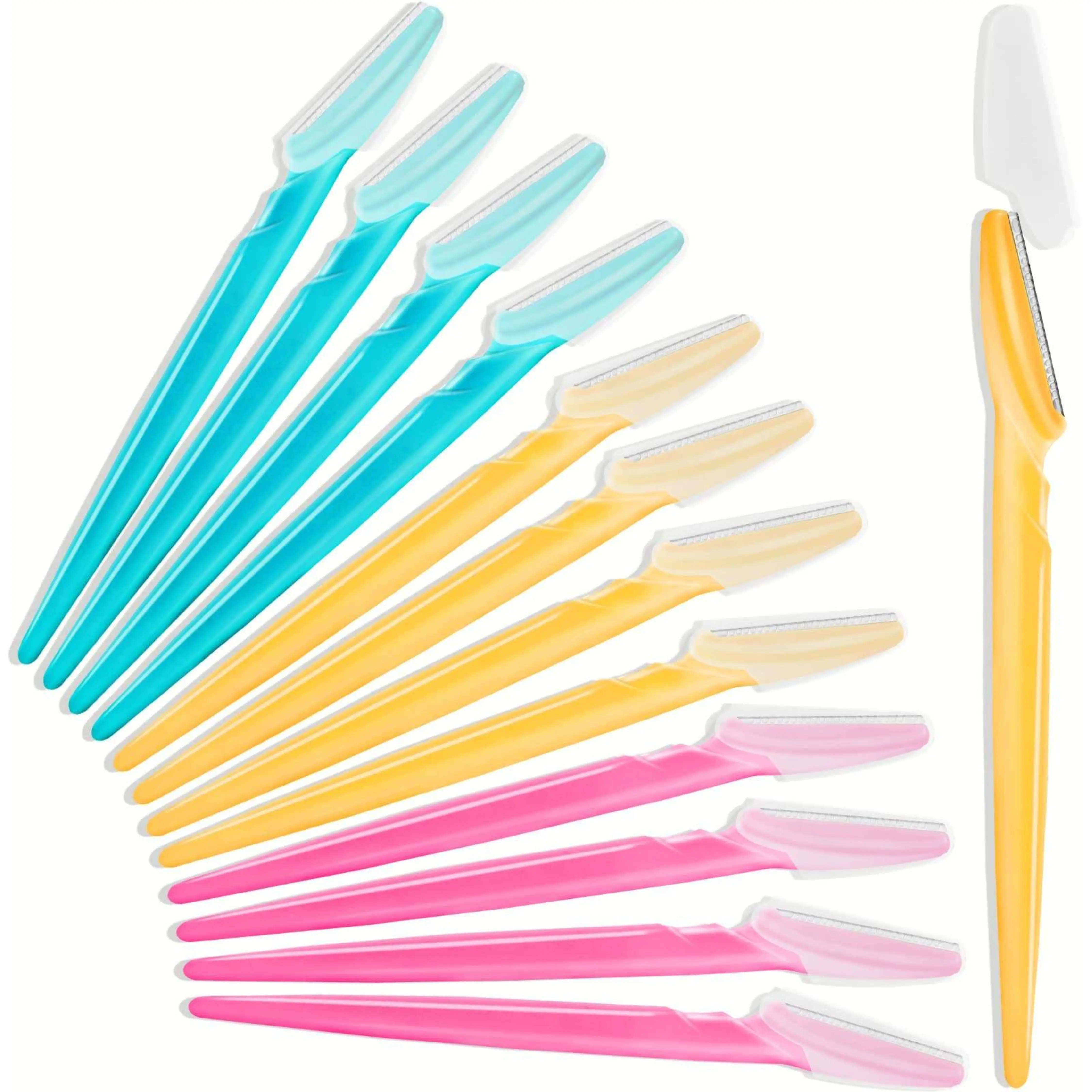 Eyebrow Razor for Women, 12 Pcs Dermaplaning Tool for Face Professional, Face Razor for Women Facial Hair Remover Makeup Set Flawless Stainless
