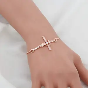 Faith Cross Adjustable Slider Bracelet