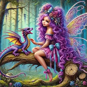 Full Round Diamond Mosaic Girl Portrait Painting Cartoon New Arrival Diamond Embroidery Dinosaur DIY Child Hobby Diamond Painting Kits