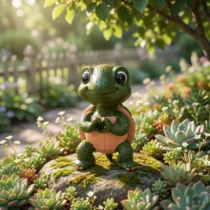 Cute Heart-Shaped Turtle Statue, Garden Courtyard Decoration, Resin Craft Gift, Outdoor Sculpture, Garden Sculptures, 1pc Adorable Ornament
