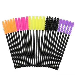100pcs Pro Disposable Silicone Mascara Eyeliner Wands Applicator Eyeliner Lip Liner Brushes Makekup Tools (silicone mascara brushes)