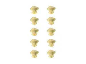 212 MAIN Modern 1.2 in. Marcel Square Knob, Brushed Gold, Elegant Door Hardware, KB2023-GD-10PK Multipack - Pack of 10