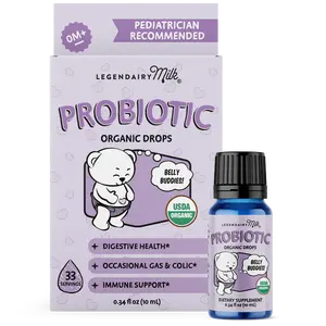 Organic Probiotic Drops - Baby and Toddler - Legendairy Milk - Digestive Health - Colic and Gas Drops -Immune Support - 33 Servings