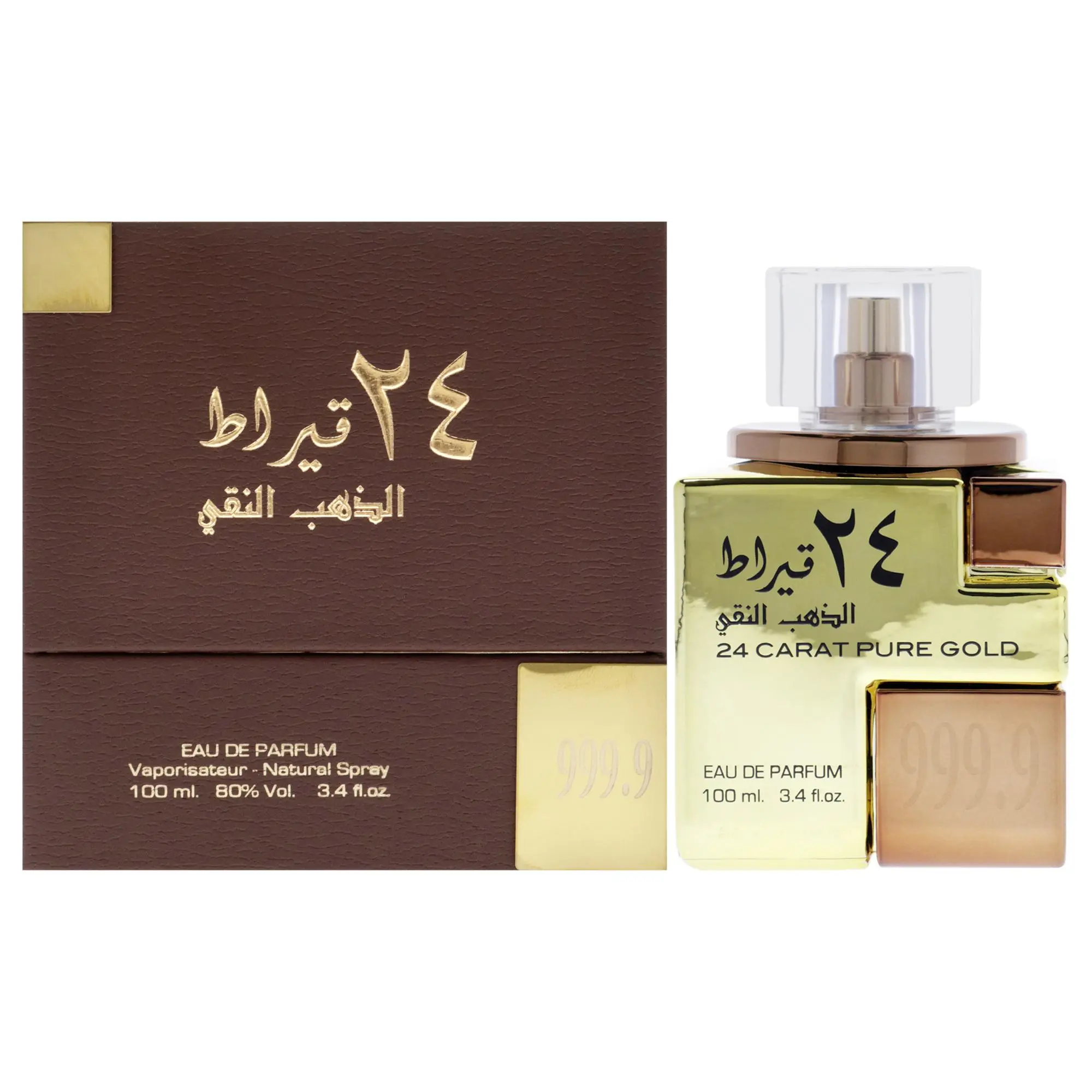 Lattafa Carat Pure Gold Eau De Parfum for Women — Agarwood (Oud), Saffron, Cinnamon, 3.4 oz (100 ml) | lattafawomen's prive rose perfume, rose, agarwood (oud) perfume, sandalwood, saffron perfume, leather, agarwood (oud) saffron, saffron cinnamon, amber
