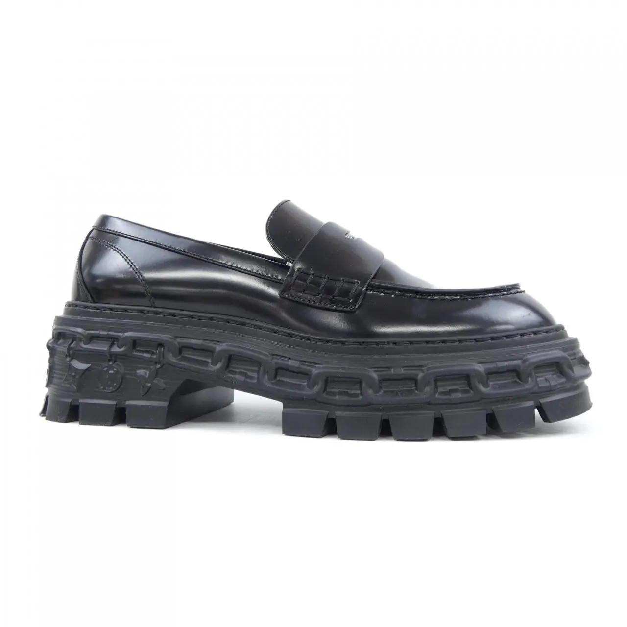 Pre-owned Louis Vuitton Calfskin Small Leather Goods LV Record Line Glazed Calf Loafers