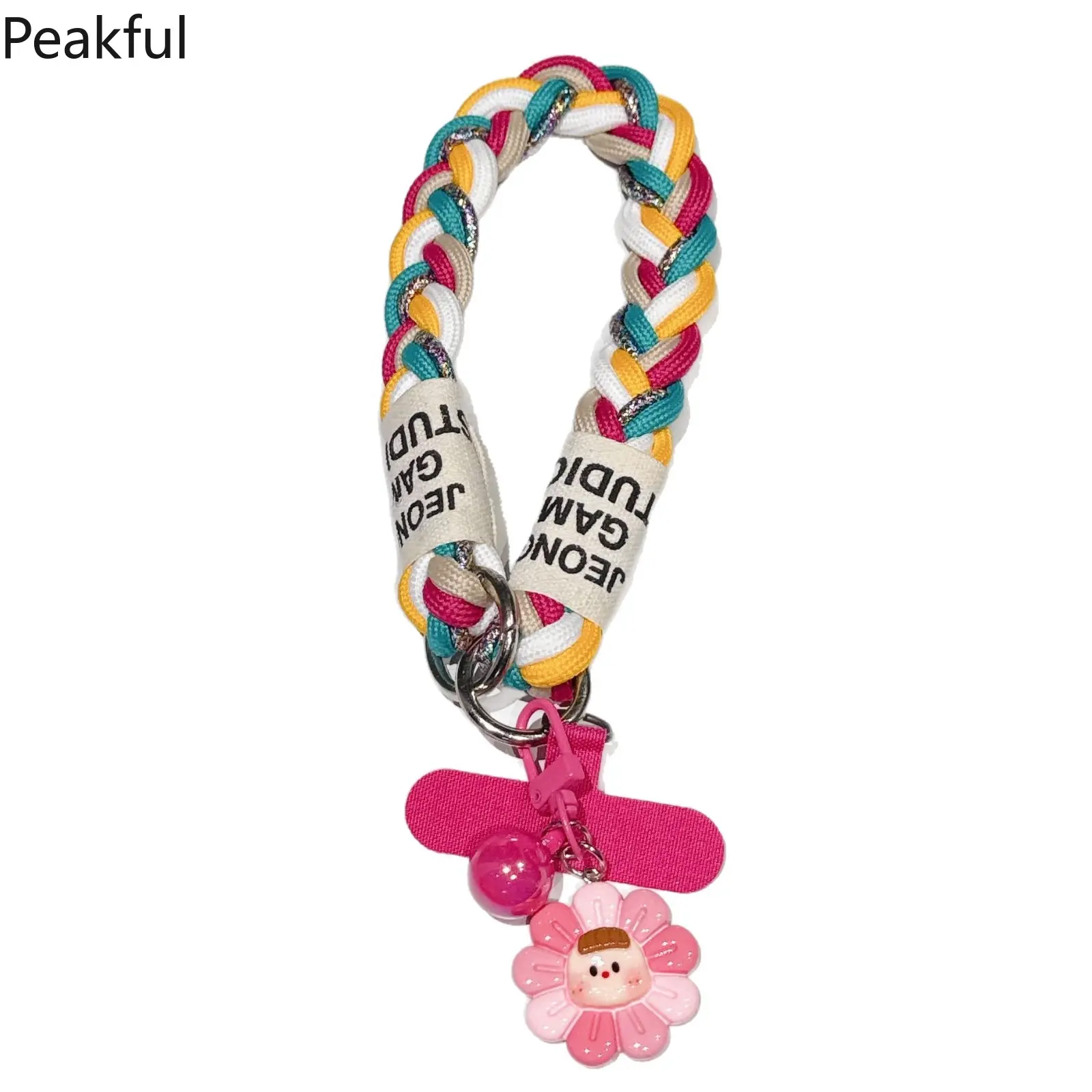 Mobile phone lanyard with gasket Crossbody type three-strand rope backpack with women's mobile phone strap, six-strand short rope