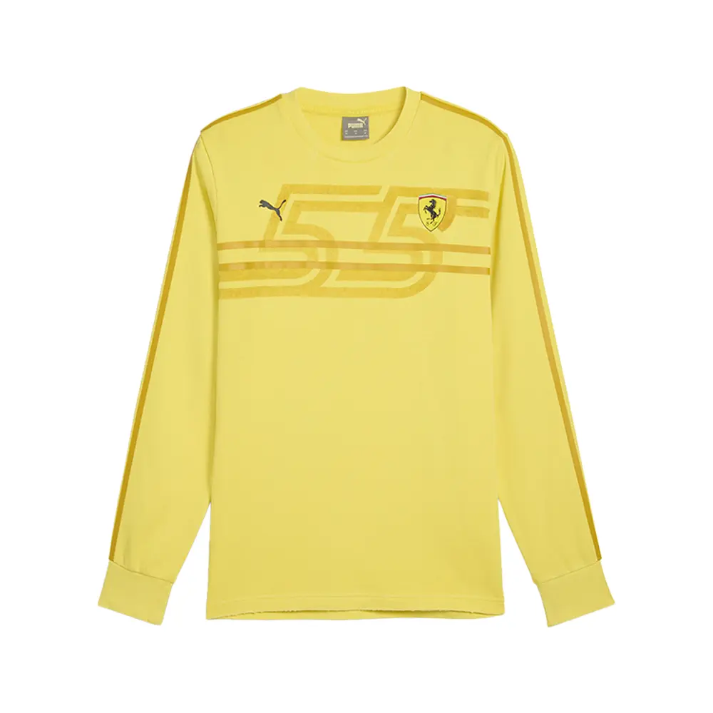 PUMA Mens Scuderia Ferrari Race Desert Sun Las Vegas Crew Neck Sweatshirt Casual - Yellow