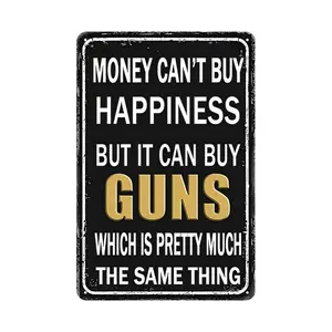 Tin Plaque Gun Accessories, Men's Exclusive Space Decoration, Fun Metal Tin Sign, Cool Gift for Gun Enthusiasts, Hunting Gifts, 8x12 Inches