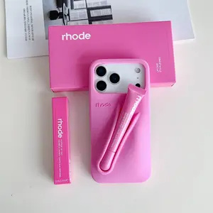 RHODE Beauty Organizer Phone Case for iPhone 11 12 13 14 15 16 17 Pro Max, Soft Silicone Protective Cover with Built in Lip Balm Holder