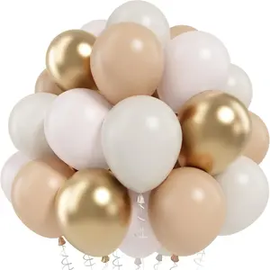 Netural Balloon Set, Double Stuffed Beige Cream Tan  Balloons Blush White Sand Boho Balloon for Netural  Shower  Bridal Birthday Wedding Party Decorations