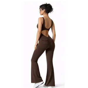 Open Back Flare Jumpsuit