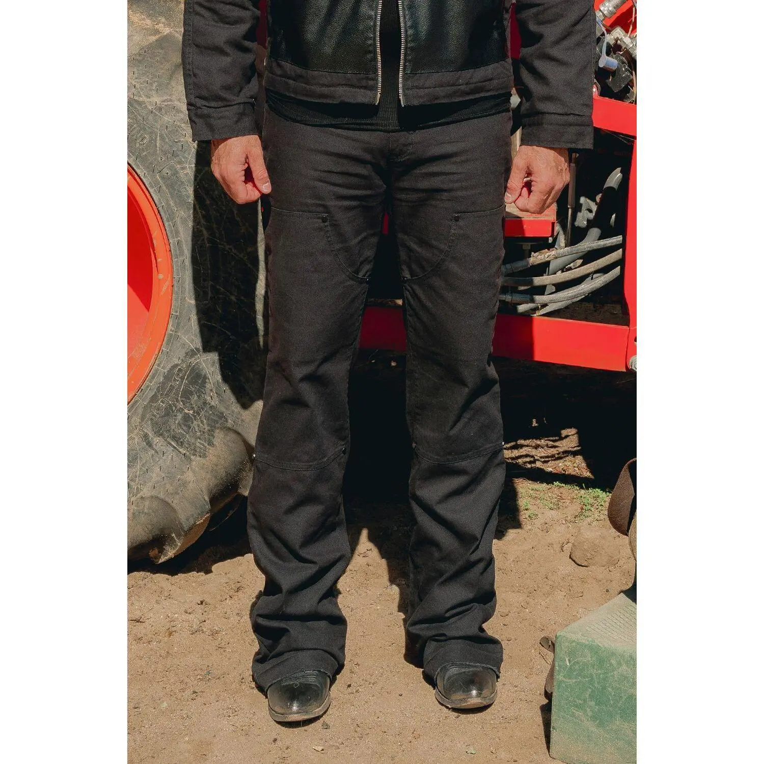 CANVAS CARPENTER FLARED PANT - BLACK