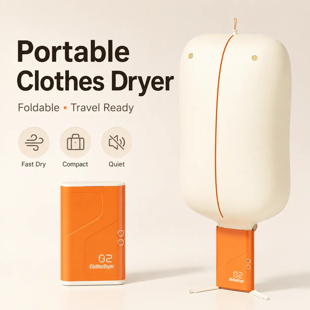 Portable Clothes Dryer Machine, Compact Foldable Travel Dryer for Small Apartments Dorm Rooms RV Camping, Fast Hot Air Drying for Clothes, Socks, Towels & Baby Items, Space Saving Laundry Helper, Perfect Christmas Gift Thanksgiving Gift Idea