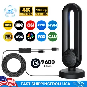 4K HDTV Digital Antenna with 360° Signal Amplifier 180° Angle Adjustment & Magnetic Adhesion Long Range Reception Easy Installation for Home Apartments & More Enjoy Cable Channels, Outdoorfun RV TV Antenna TikTokShopBlackFriday Style