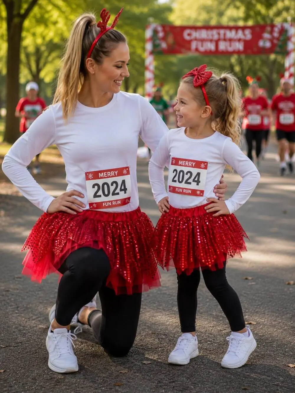 Red Sparkle 5K Running Tutu Skirt or Halloween Dress Up Costume Bottom for Girls, Women, Plus