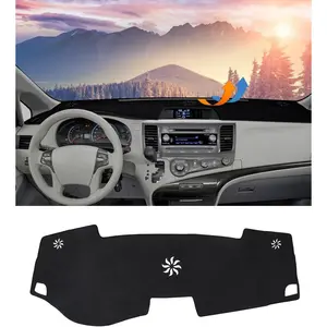 Dash Cover for Toyota Sienna 2011-2014 Accessories Black Flannel Dashboard Cover Mat Car Dashboard UV Sun Protection